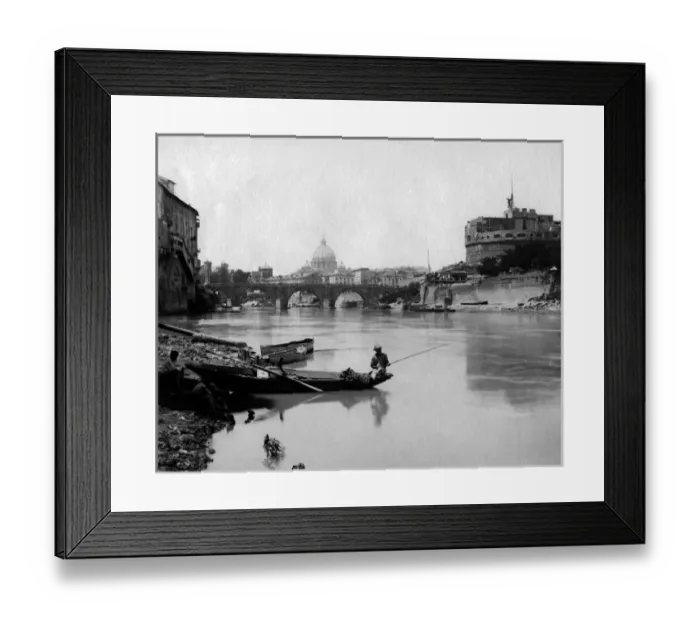 Framed Print : Fishermen on the River Tiber, Rome, Italy Framed Print : Fishermen on the River Tiber, Rome, Italy
