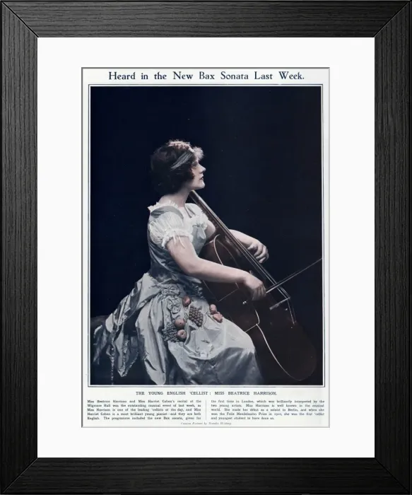 Framed Print : Beatrice Harrison playing the Cello 1924 Framed Print : Beatrice Harrison playing the Cello 1924