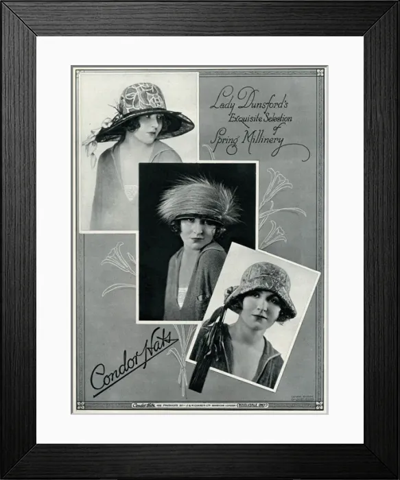 Framed Print : Advert for Condor hats 1924 Framed Print : Advert for Condor hats 1924