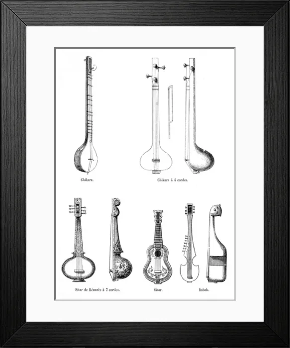 Framed Print : Regional music: Indian instruments Framed Print : Regional music: Indian instruments