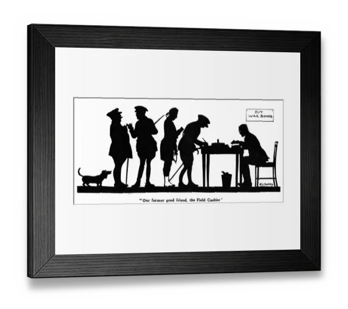 Framed Print : An Army Field Cashier exchanging currency Framed Print : An Army Field Cashier exchanging currency