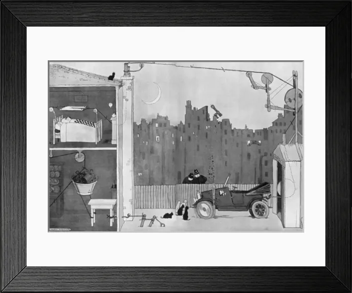 Framed Print : A Trouser Stretch of the Imagination by Heath Robinson Framed Print : A Trouser Stretch of the Imagination by Heath Robinson