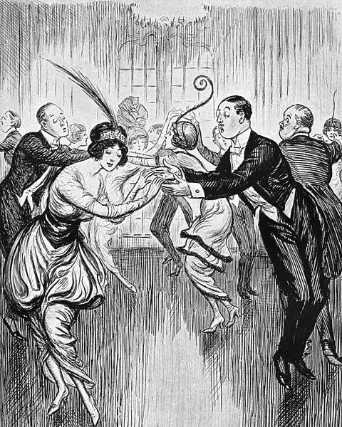 Tango craze: British ballroom version imagined, 1913