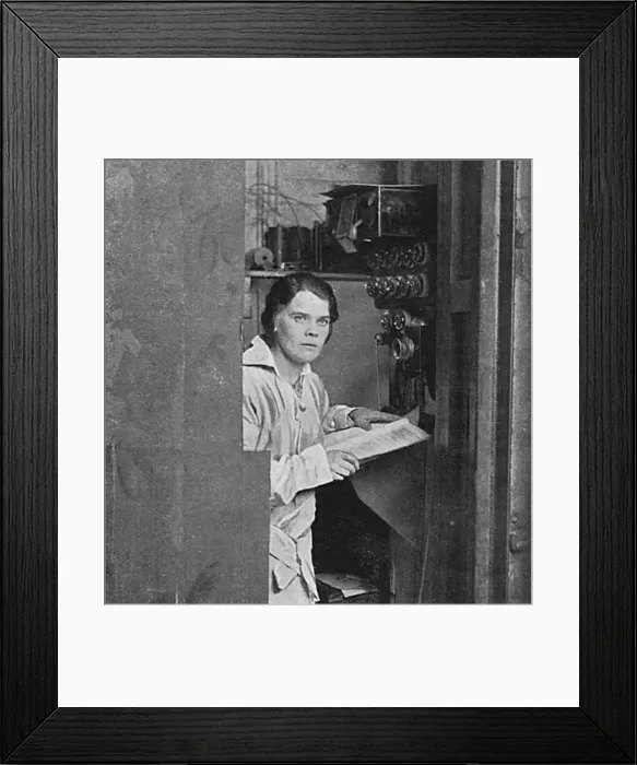 Framed Print : A lady prompter at a London theatre during First World War Framed Print : A lady prompter at a London theatre during First World War