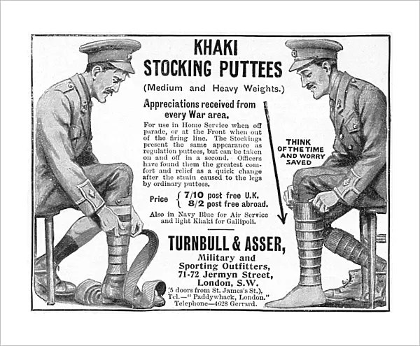 Turnbull & Asser khaki puttees advertisement