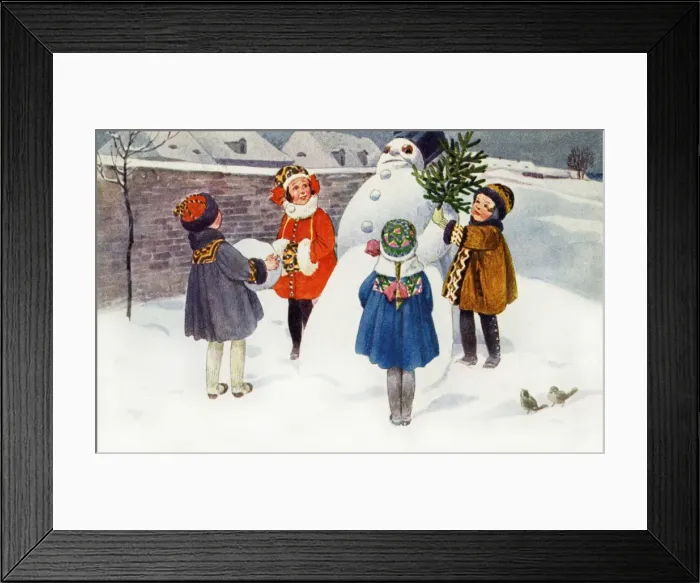 Framed Print : Building a snowman Framed Print : Building a snowman