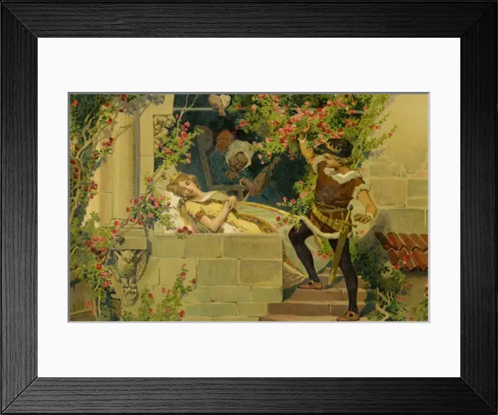 Framed Print : The Prince awakens Sleeping Beauty Framed Print : The Prince awakens Sleeping Beauty
