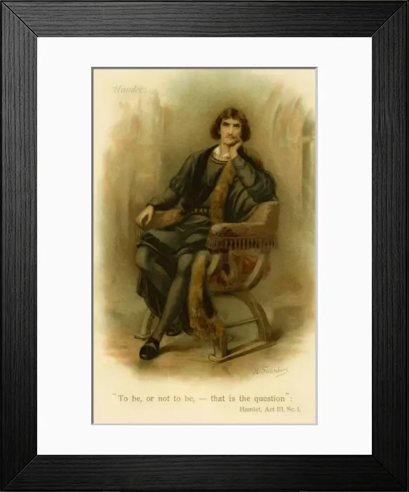 Framed Print : Hamlet. A portrait of Hamlet in Shakespeares play of the same name. Date: 1891 Framed Print : Hamlet. A portrait of Hamlet in Shakespeares play of the same name. Date: 1891