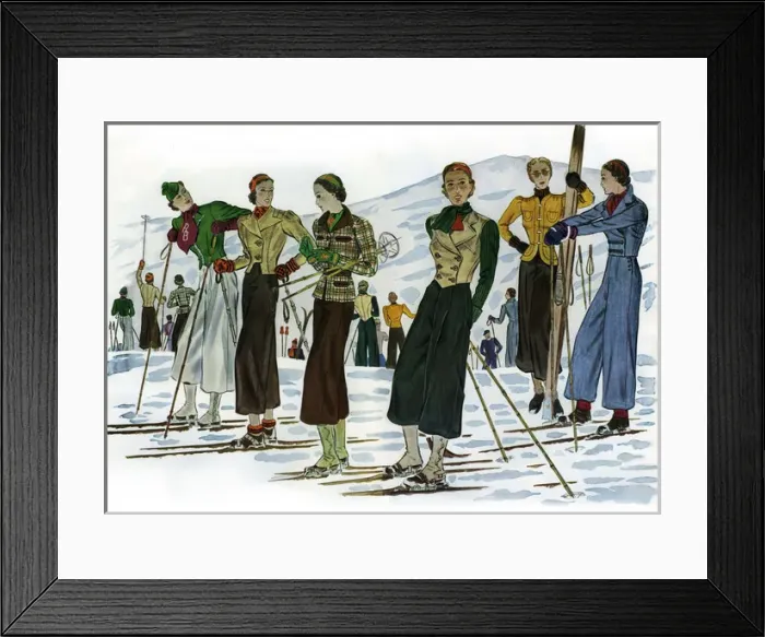 Framed Print : Lady skiers Framed Print : Lady skiers