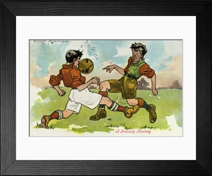 Framed Print : Football. A fearsome tackle. Date: circa 1912 Framed Print : Football. A fearsome tackle. Date: circa 1912