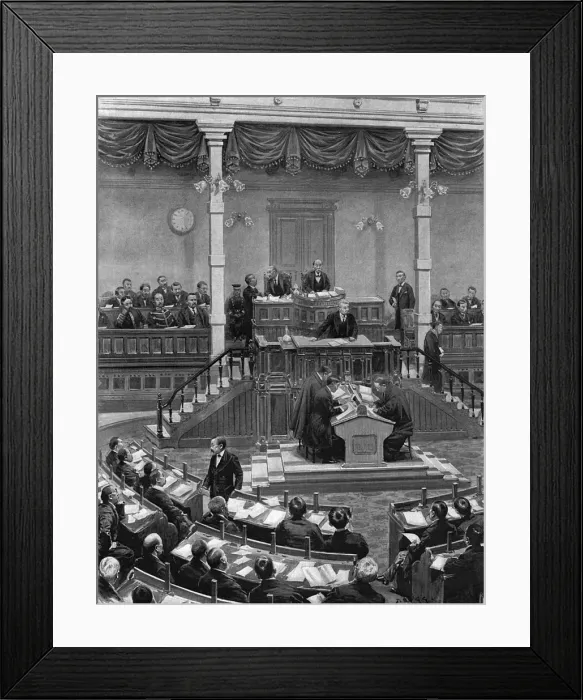 Framed Print : Japanese Parliament debate Framed Print : Japanese Parliament debate