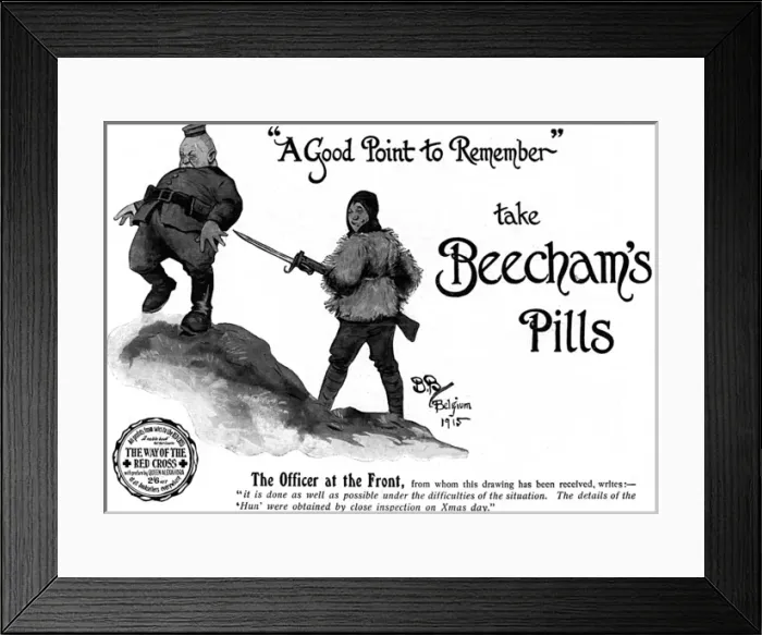 Framed Print : Beechams advertisement by Bruce Bairnsfather Framed Print : Beechams advertisement by Bruce Bairnsfather