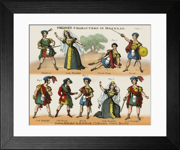 Framed Print : Pollocks characters in Douglas Framed Print : Pollocks characters in Douglas