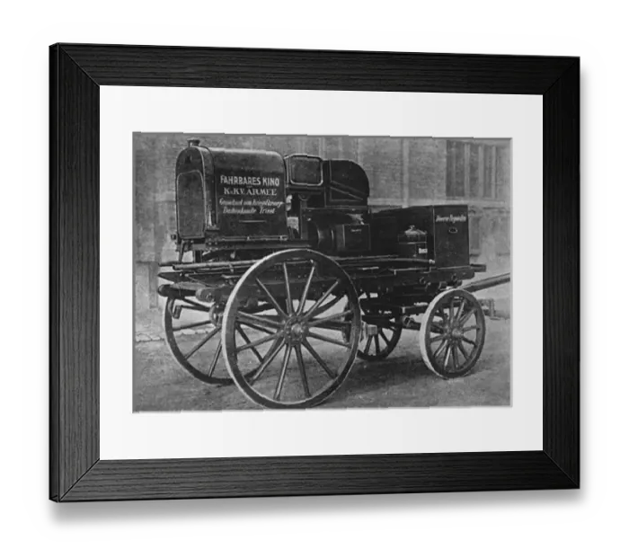 Framed Print : Travelling cinematograph with Austrian army, WW1 Framed Print : Travelling cinematograph with Austrian army, WW1