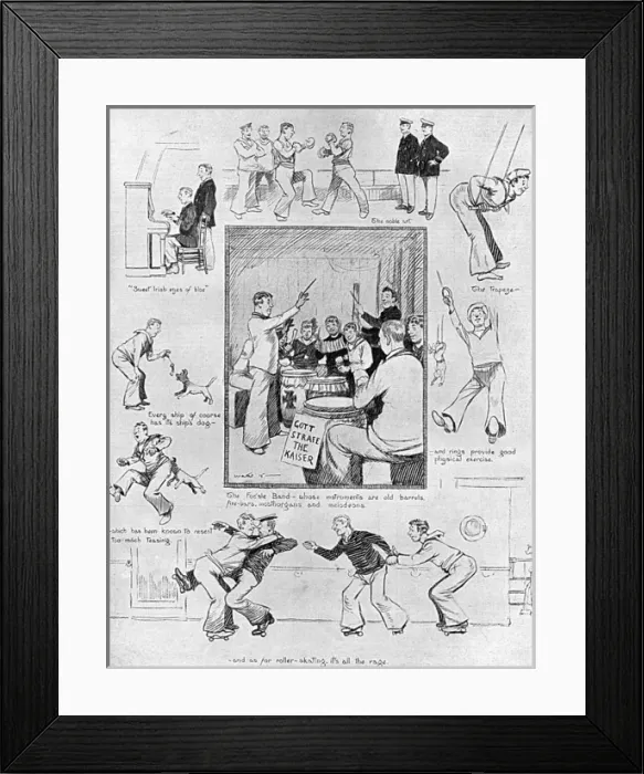 Framed Print : Lighter side of Life on an Armed Liner, WW1 by Arthur Watts Framed Print : Lighter side of Life on an Armed Liner, WW1 by Arthur Watts