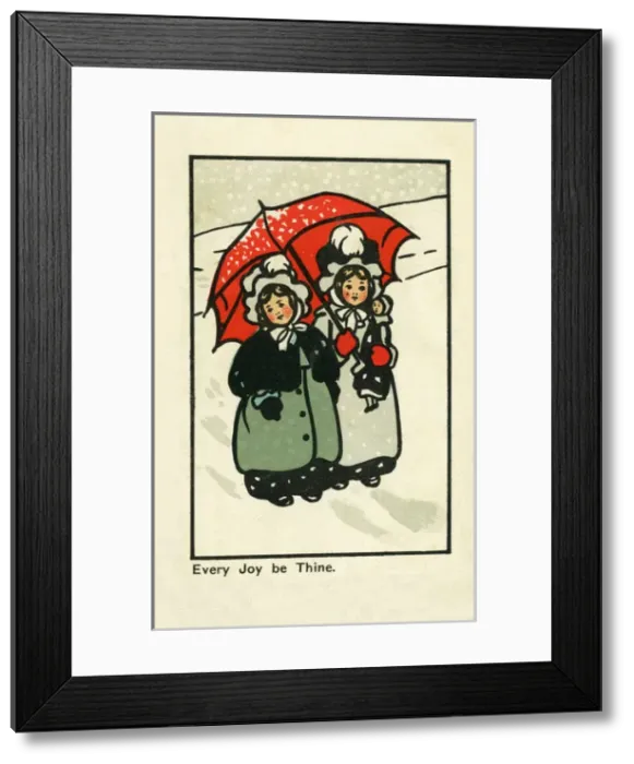 Framed Print : Children in the snow Framed Print : Children in the snow