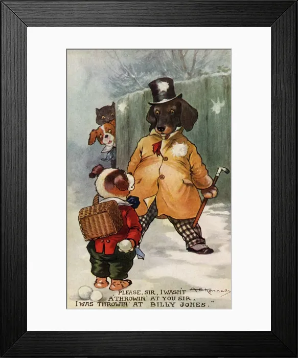 Framed Print : Cat & dog humour at Xmas Framed Print : Cat & dog humour at Xmas