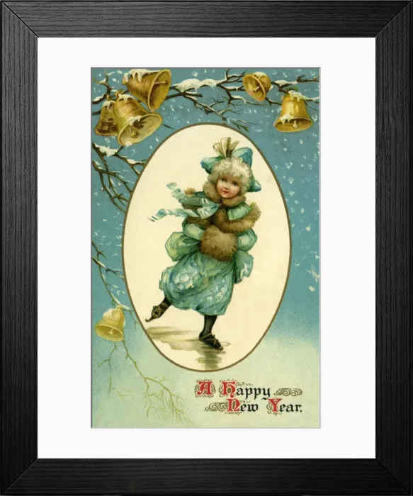 Framed Print : Girl in a muff skating Framed Print : Girl in a muff skating