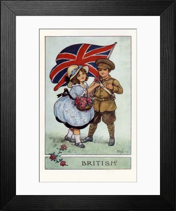 Framed Print : Patriotic children by Florence Hardy Framed Print : Patriotic children by Florence Hardy