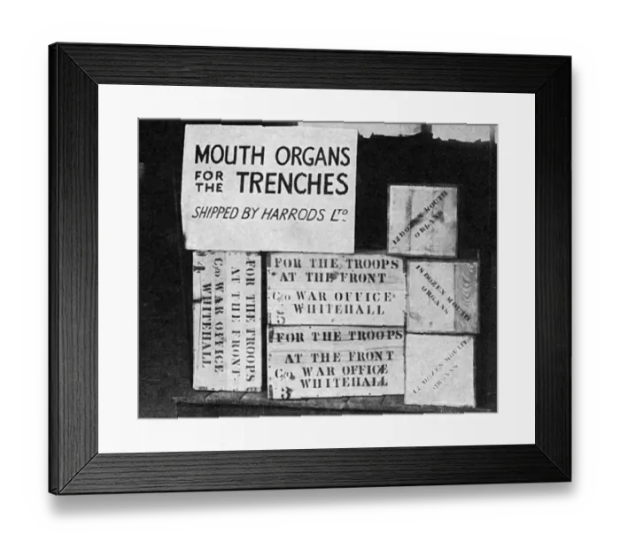 Framed Print : Mouth Organs for the Trenches, WW1