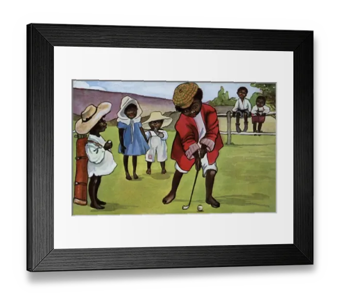Framed Print : Aboriginal boy playing golf Framed Print : Aboriginal boy playing golf
