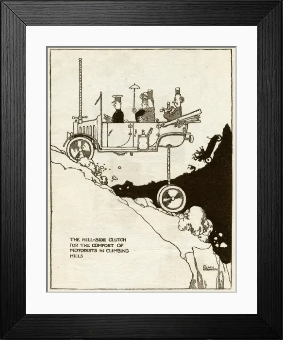 Framed Print : Comfort of motorists in climbing hills by W H Robinson Framed Print : Comfort of motorists in climbing hills by W H Robinson