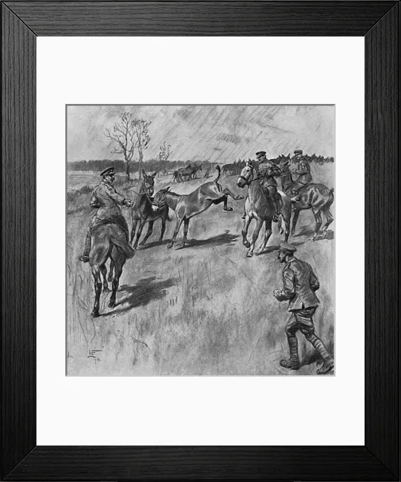 Framed Print : Monday morning exercise, Army Remount Depot, WW1 Framed Print : Monday morning exercise, Army Remount Depot, WW1