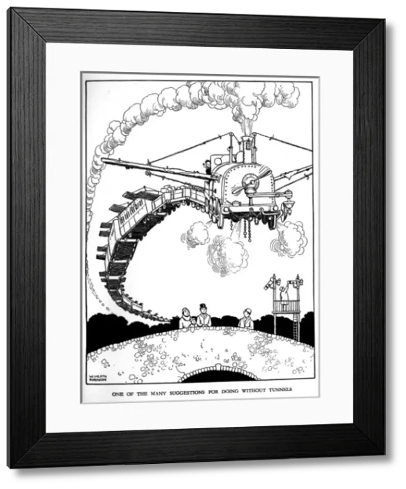 Framed Print : Illustration, Railway Ribaldry by W Heath Robinson Framed Print : Illustration, Railway Ribaldry by W Heath Robinson