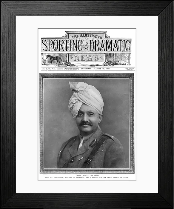 Framed Print : Major H. H. Ranjitsinhji Jamsaheb of Nawanagar, WW1