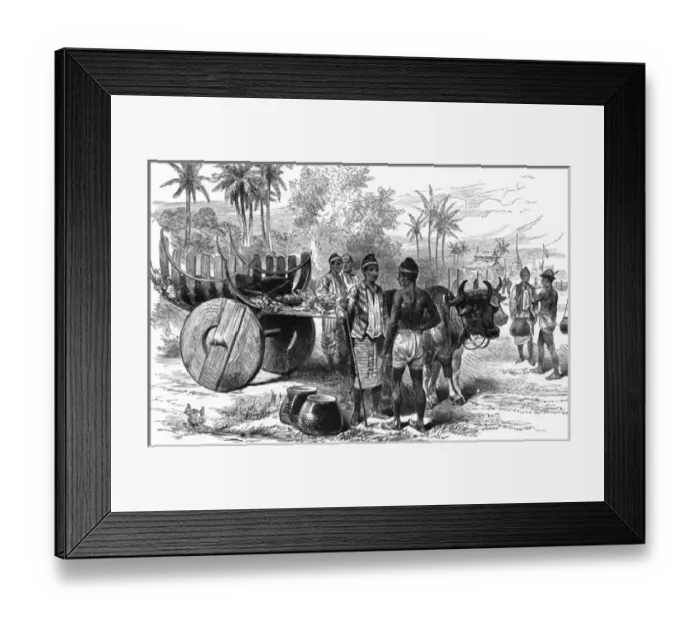 Framed Print : Sketches in Burmah - A Burmese Travelling Cart Framed Print : Sketches in Burmah - A Burmese Travelling Cart