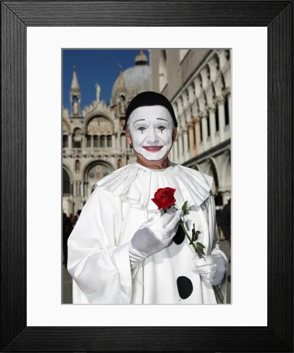 Framed Print : Man wearing Venice Carnival Costume Framed Print : Man wearing Venice Carnival Costume