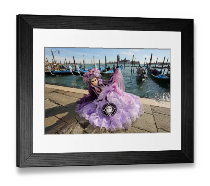 Framed Print : Woman wearing Venice Carnival Costume