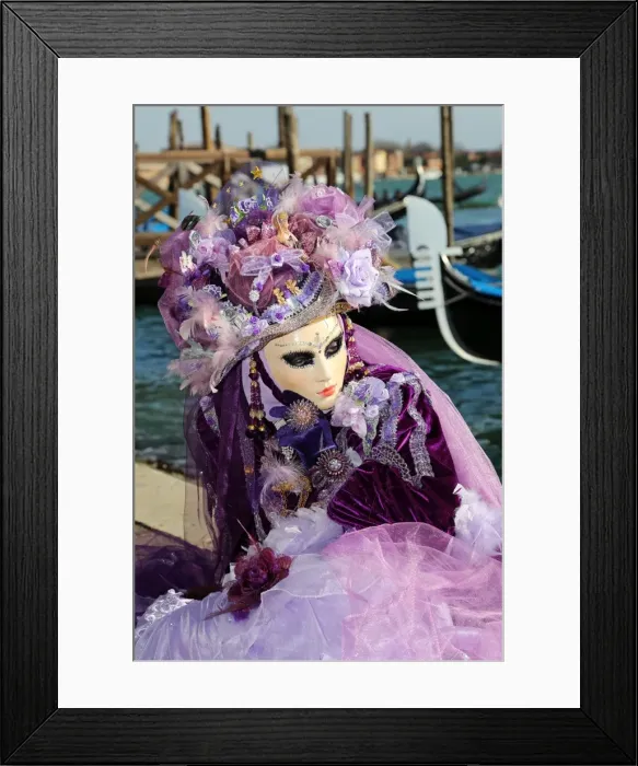 Framed Print : Woman wearing Venice Carnival Costume