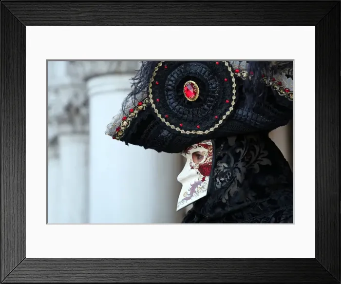 Framed Print : Man wearing Venice Carnival Costume Framed Print : Man wearing Venice Carnival Costume