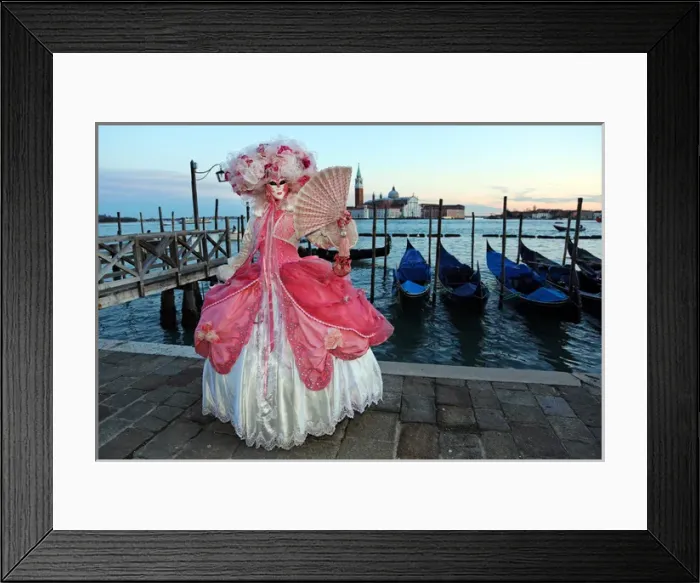 Framed Print : Woman wearing Venice Carnival Costume