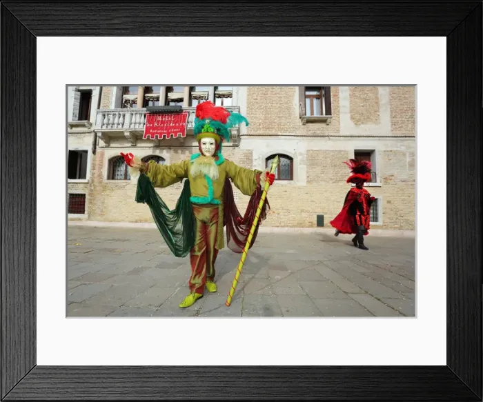 Framed Print : Men wearing Venice Carnival Costumes Framed Print : Men wearing Venice Carnival Costumes