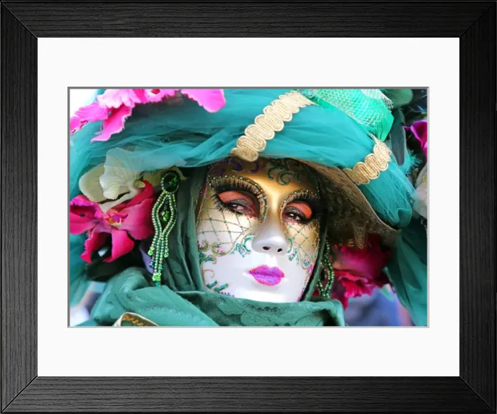 Framed Print : Woman wearing Venice Carnival Costume Framed Print : Woman wearing Venice Carnival Costume