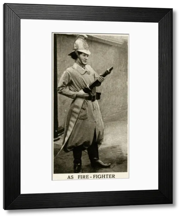 Framed Print : Woman firefighter during WWI Framed Print : Woman firefighter during WWI