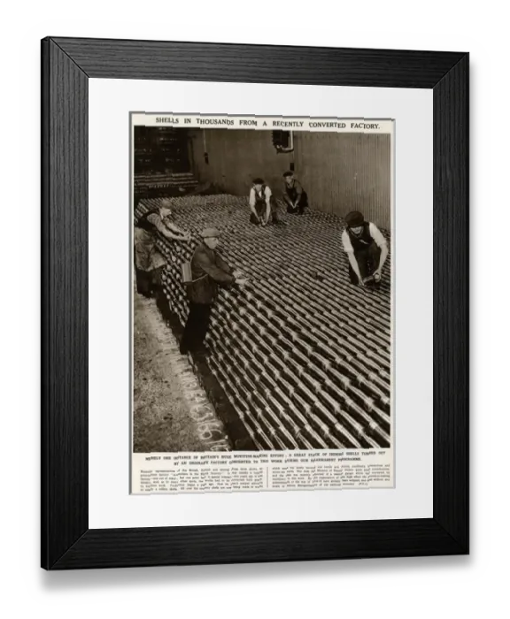 Framed Print : Shells in thousands in a recently converted factory 1939 Framed Print : Shells in thousands in a recently converted factory 1939