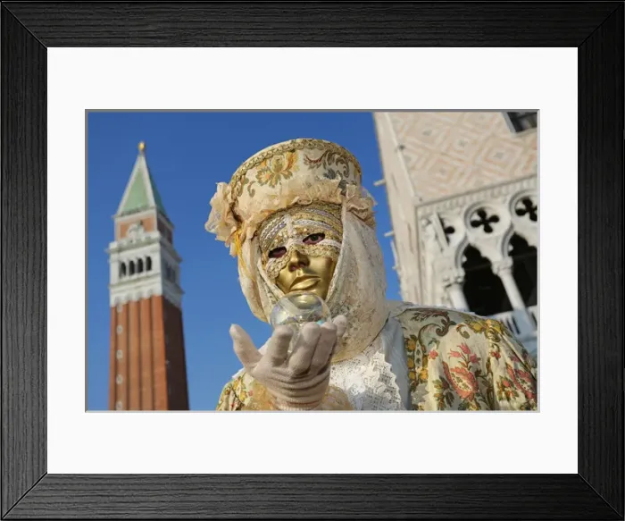 Framed Print : Man wearing Venice Carnival Costume Framed Print : Man wearing Venice Carnival Costume