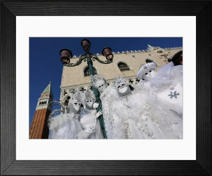 Framed Print : People wearing Venice Carnival Costumes Framed Print : People wearing Venice Carnival Costumes