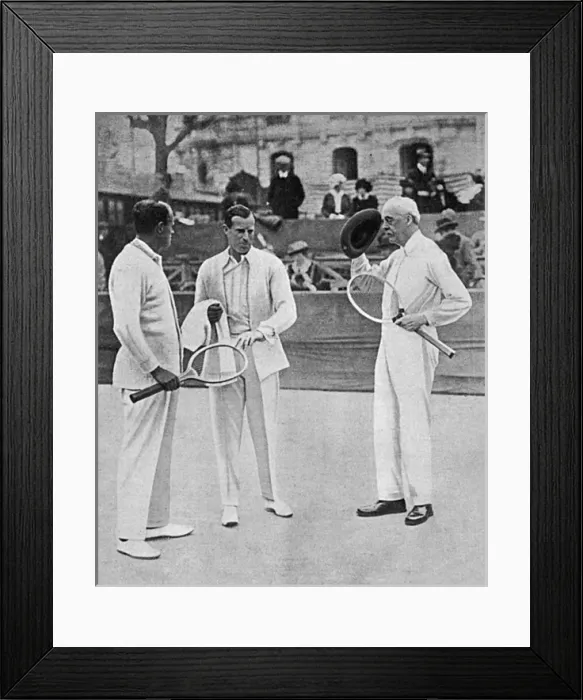 Framed Print : Anthony Wilding and Arthur Balfour at Nice, 1914 Framed Print : Anthony Wilding and Arthur Balfour at Nice, 1914