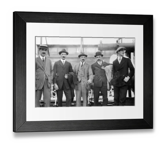 Framed Print : England polo team arrive in the USA, 1914 Framed Print : England polo team arrive in the USA, 1914