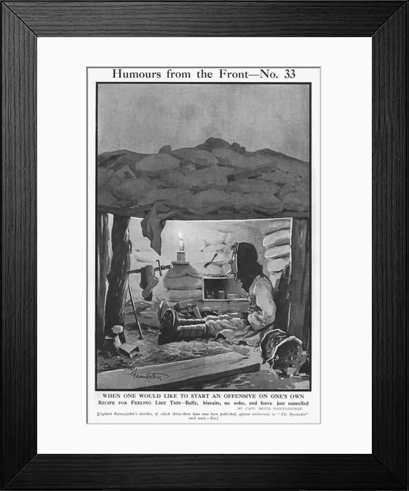 Framed Print : Start an Offensive on Ones Own by Bairnsfather Framed Print : Start an Offensive on Ones Own by Bairnsfather