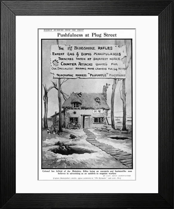Framed Print : Pushfulness at Plug Street by Bairnsfather Framed Print : Pushfulness at Plug Street by Bairnsfather