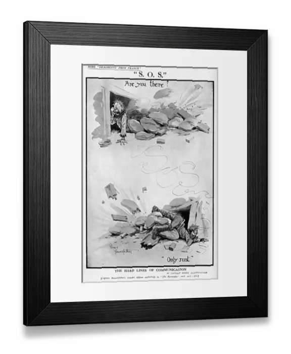 Framed Print : S. O. S. by Bairnsfather Framed Print : S. O. S. by Bairnsfather