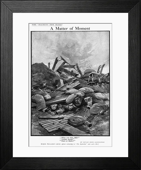 Framed Print : A Matter of Moment by Bairnsfather Framed Print : A Matter of Moment by Bairnsfather