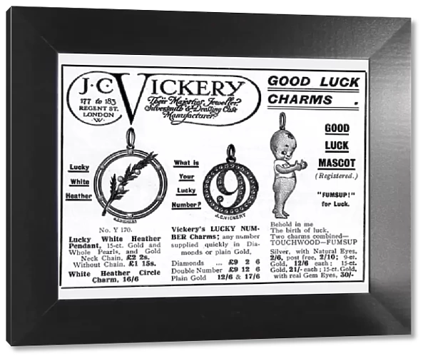 Good luck charms from J. C. Vickery, WW1
