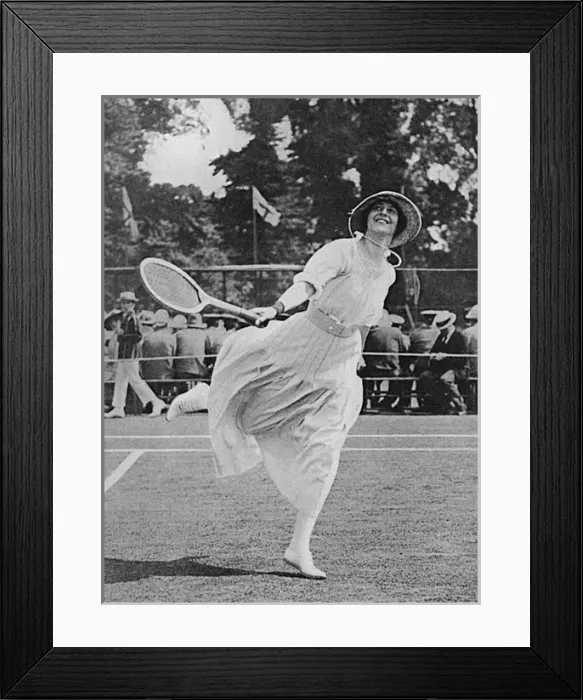 Framed Print : Duchess of Sutherland playing tennis in aid of war charity Framed Print : Duchess of Sutherland playing tennis in aid of war charity