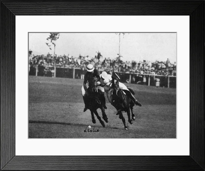 Framed Print : Captain Leslie Cheape playing polo against America, 1914 Framed Print : Captain Leslie Cheape playing polo against America, 1914